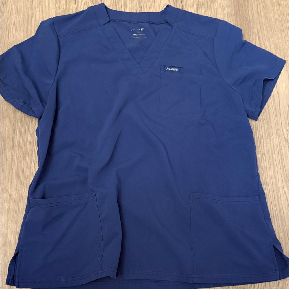 Jaanuu Navy V-Neck Scrub Top - XL